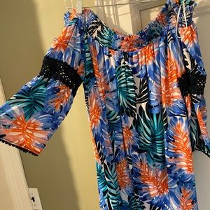 Off the shoulder, floral, jenifer Lopez dress